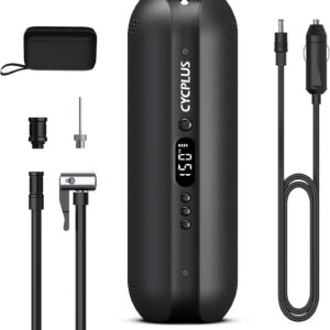 CYCPLUS 2600mAh*3 Pompe à air 150PSI Compresseur électrique Mini Pompe à vélo avec lumière LED